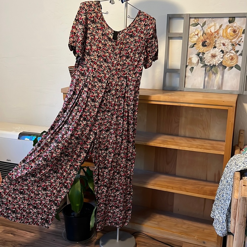 Vintage floral romper, soft, Zipper